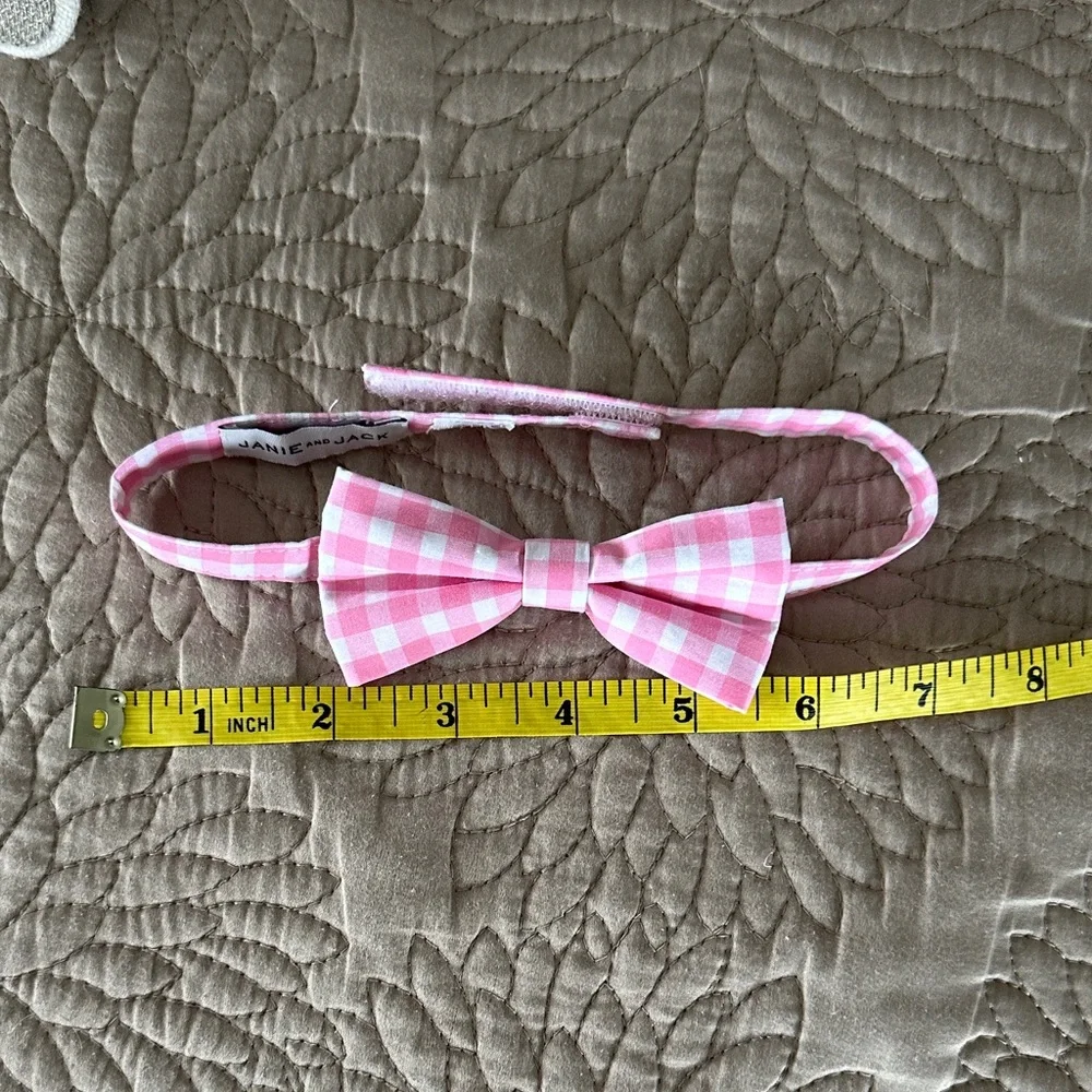 Janie and Jack Pink Checkered Kids Bow Tie
